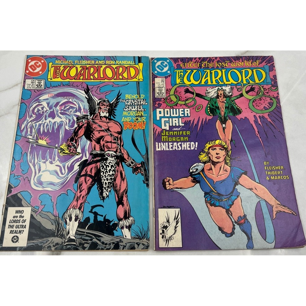 DC Comics The Warlord #106 #122 Lot Power Girl Appearance Copper Age 1986 1987